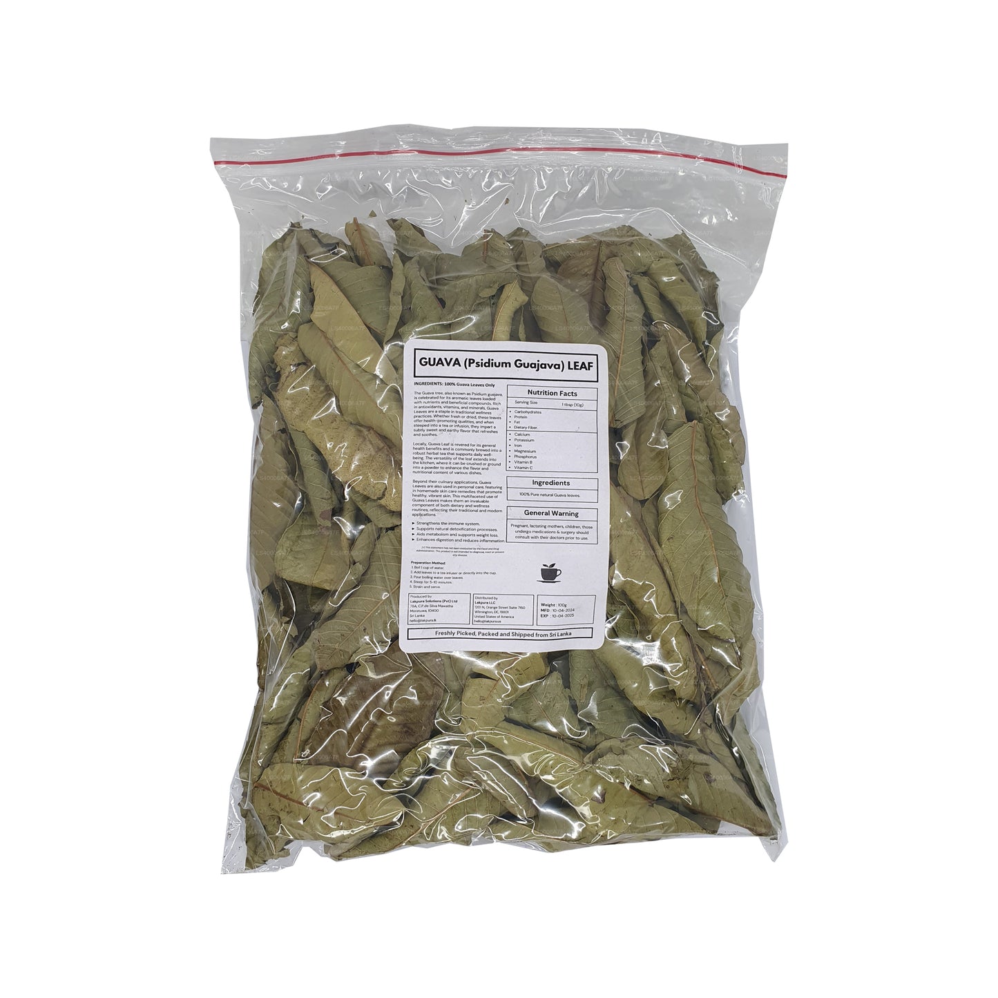 Lakpura Dehydrated Guava Leaves