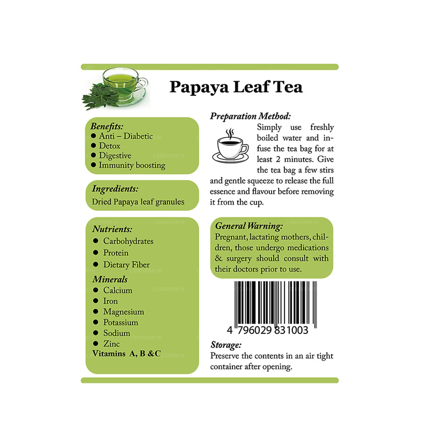 Lifetone Papaya Leaf Tea (30g)