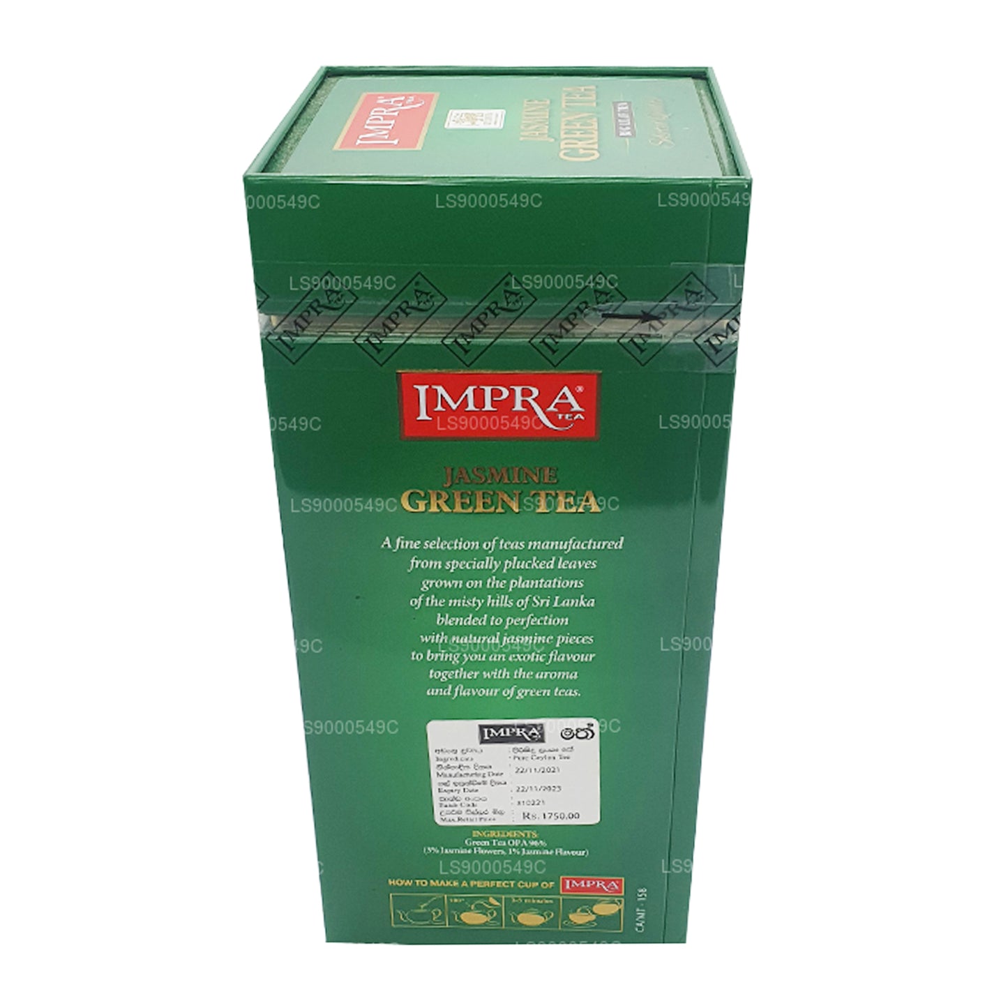 Impra Jasmine Green Tea Big Leaf (200g) Meatal Caddy