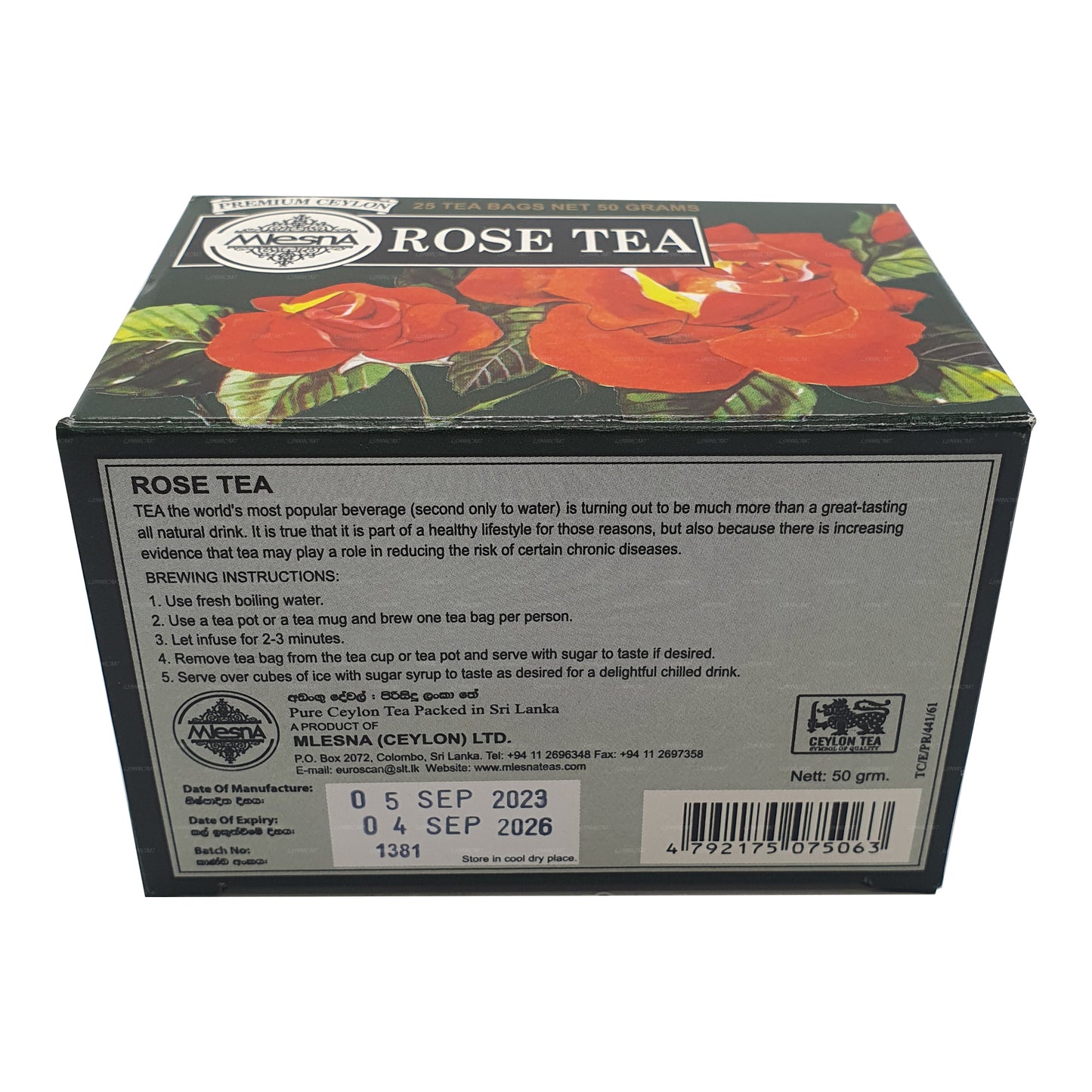 Mlesna Rose Tea (50g) 25 Tea Bags