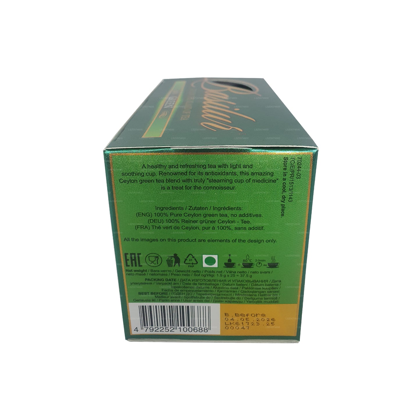 Basilur Island of Tea Green Tea (30g) 20 Tea Bags