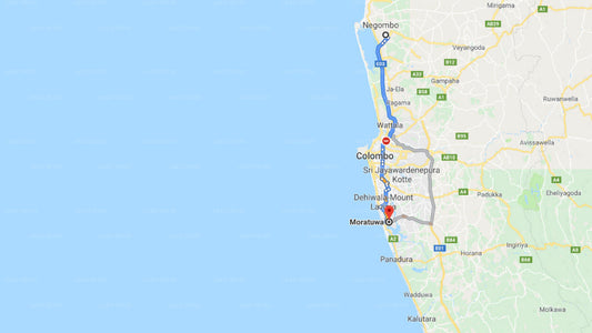 Transfer between Colombo Airport (CMB) and Amasuva, Moratuwa