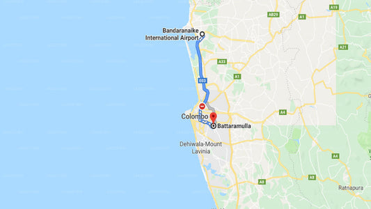 Transfer between Colombo Airport (CMB) and Waters Edge, Battaramulla