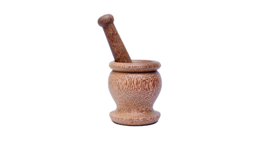 Lakpura Wooden Motar and Pestle (Wangediya) Height (8cm)